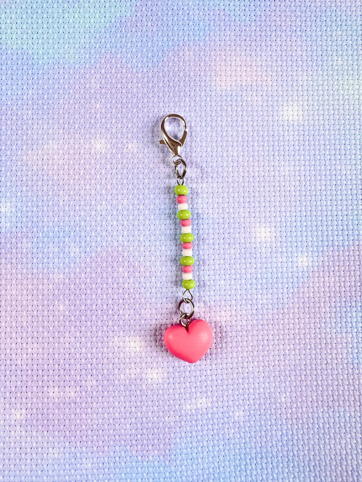 Pink Heart Project Bag Zip Charm