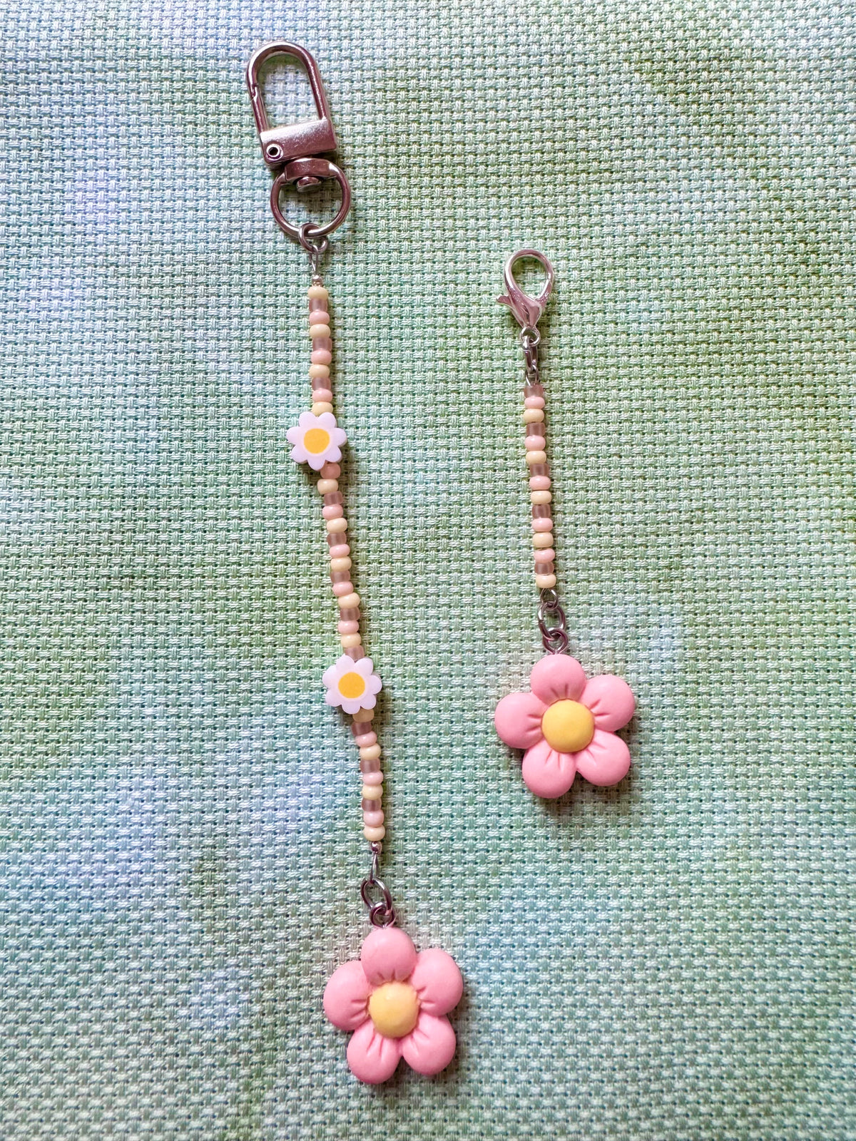 Peach Flower Scissor Fob