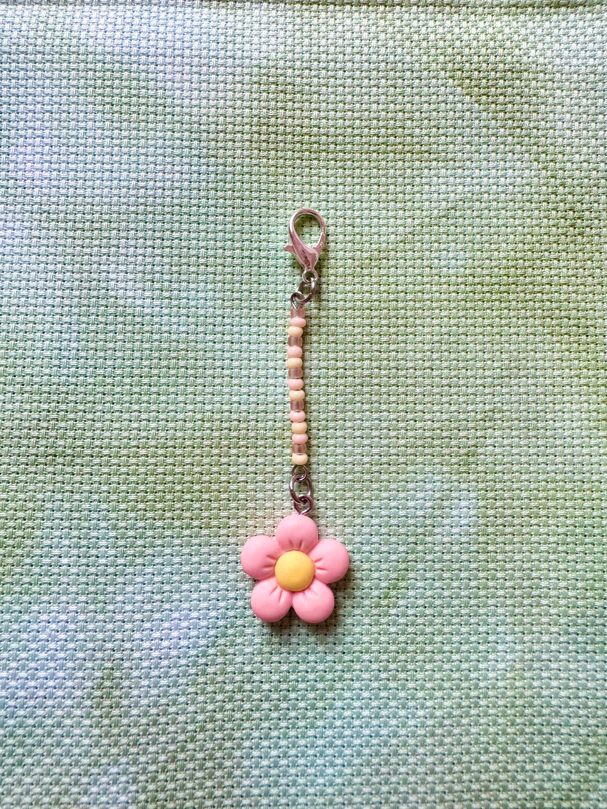 Peach Flower Project Bag Zip Charm