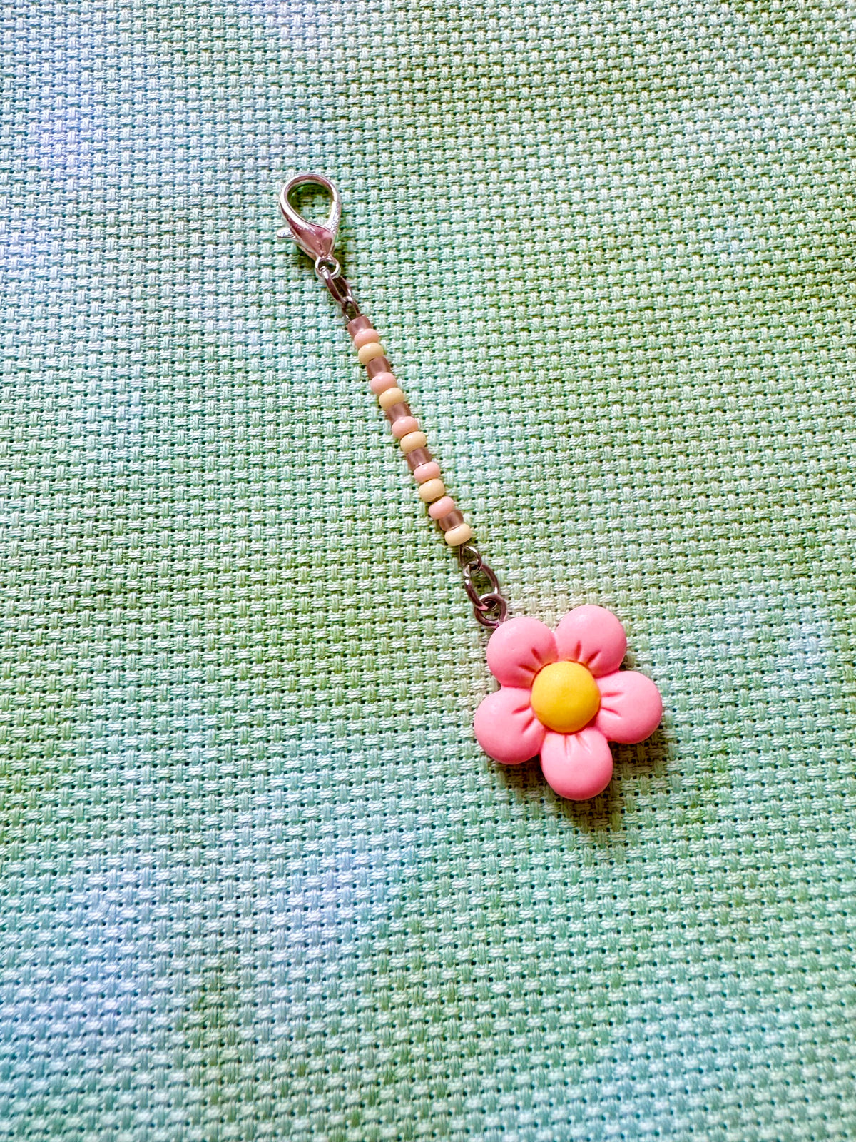 Peach Flower Project Bag Zip Charm