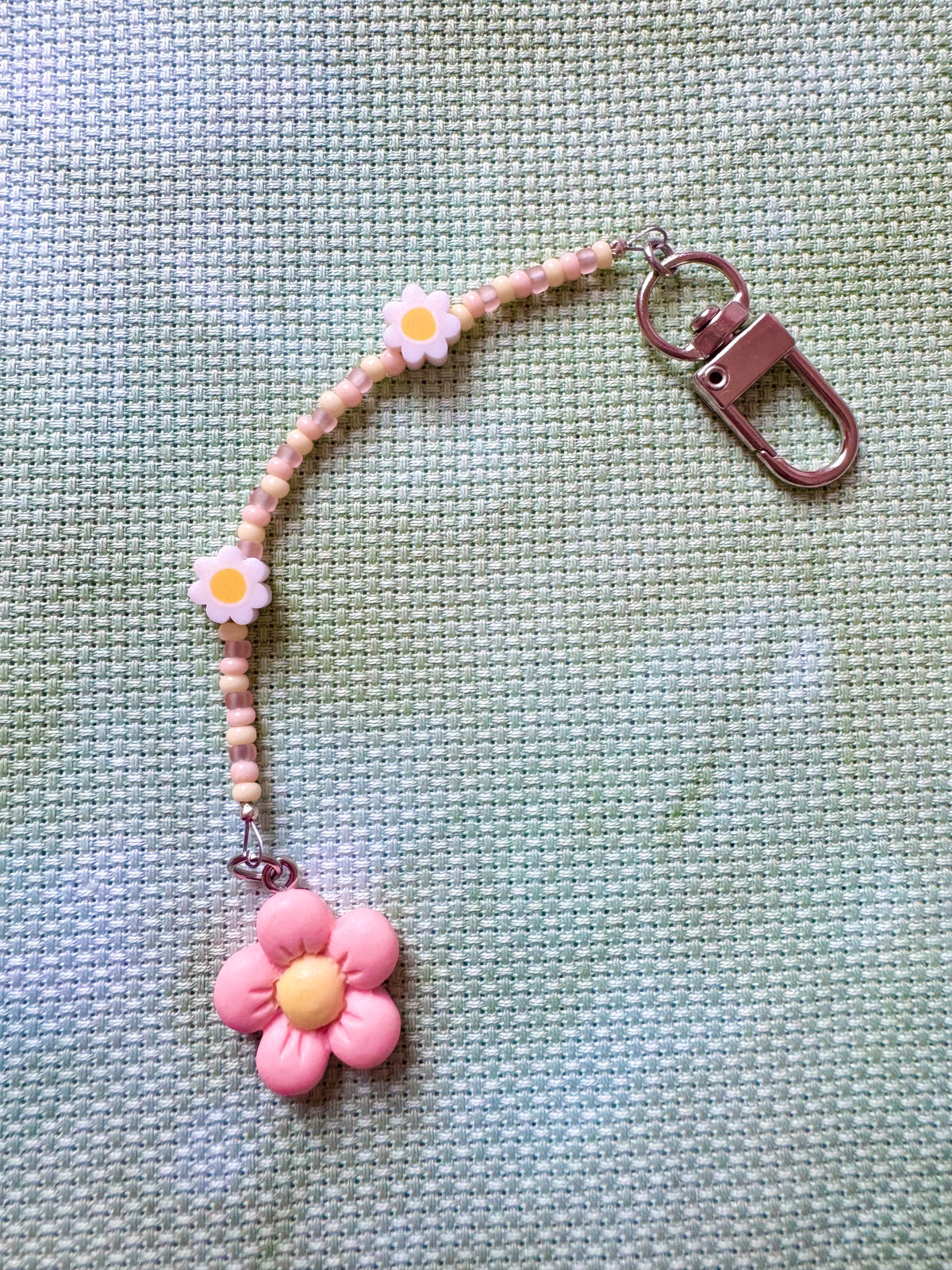 Peach Flower Scissor Fob
