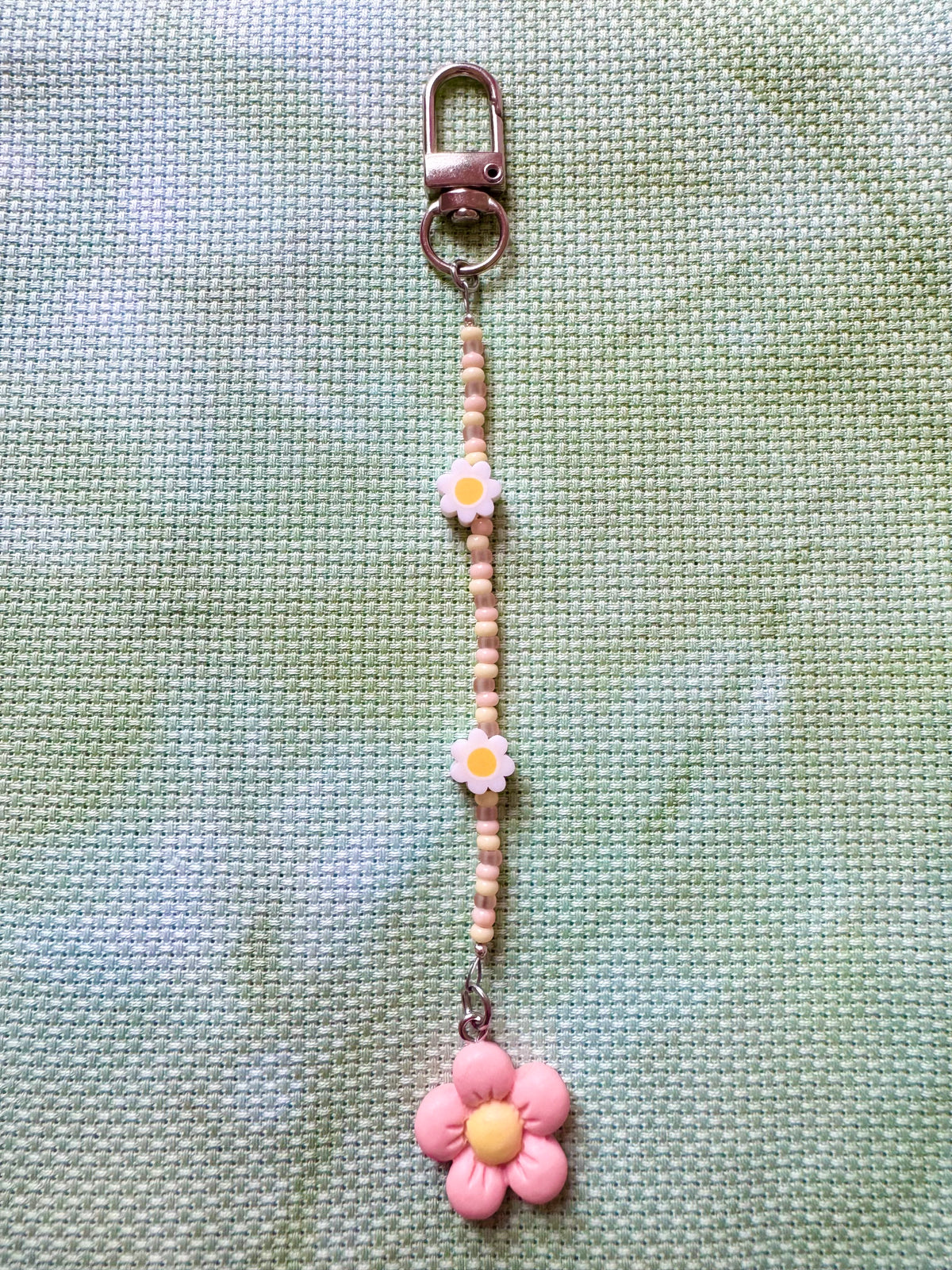 Peach Flower Scissor Fob