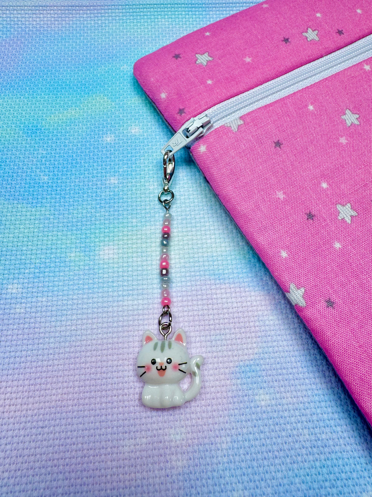 Cute Cat Project Bag Zip Charm