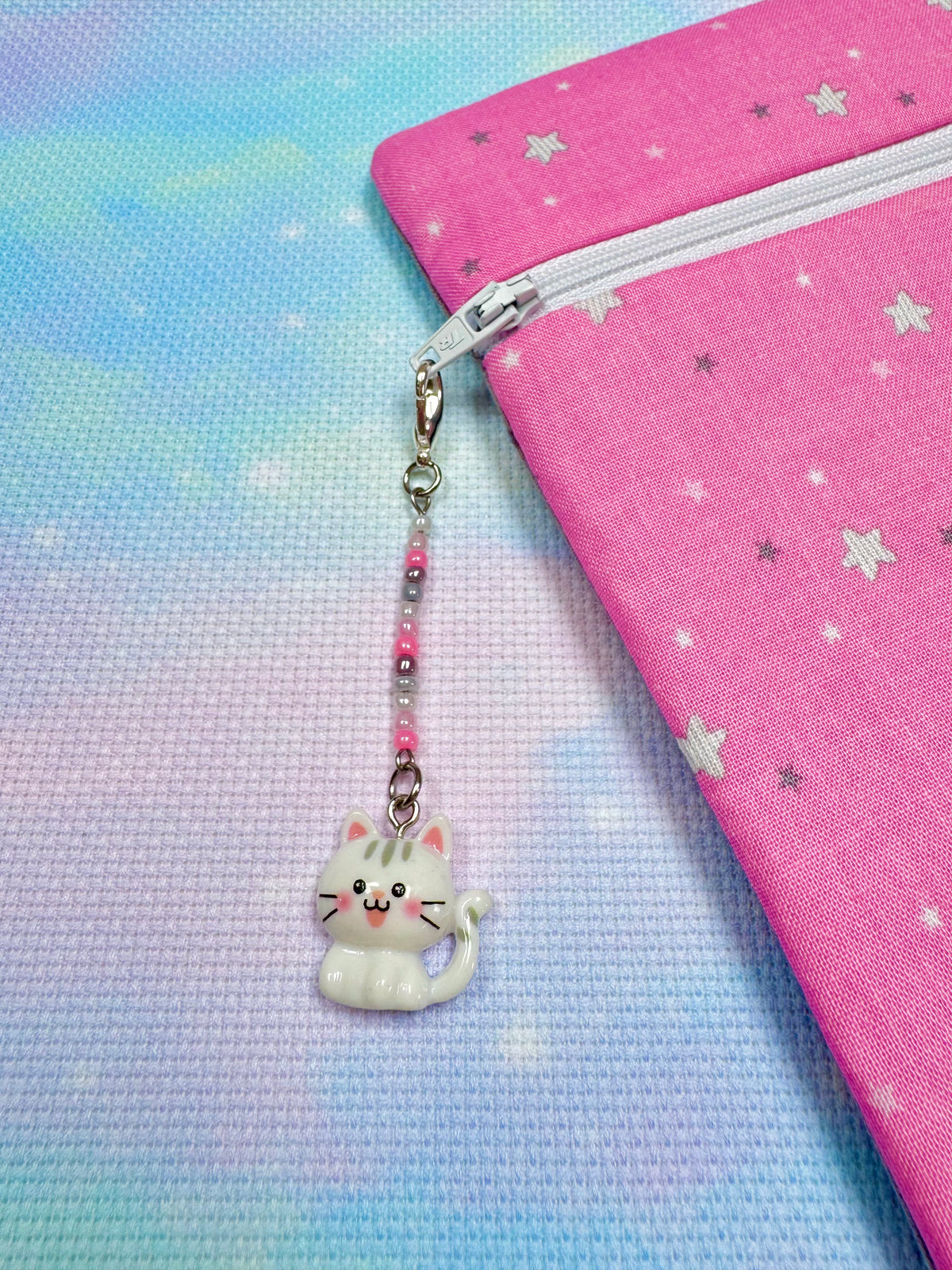 Cute Cat Project Bag Zip Charm