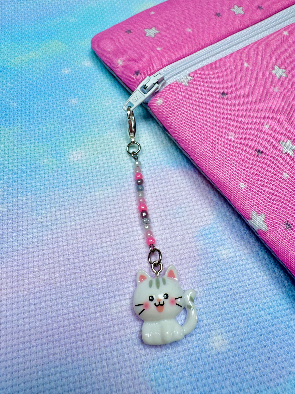 Cute Cat Project Bag Zip Charm