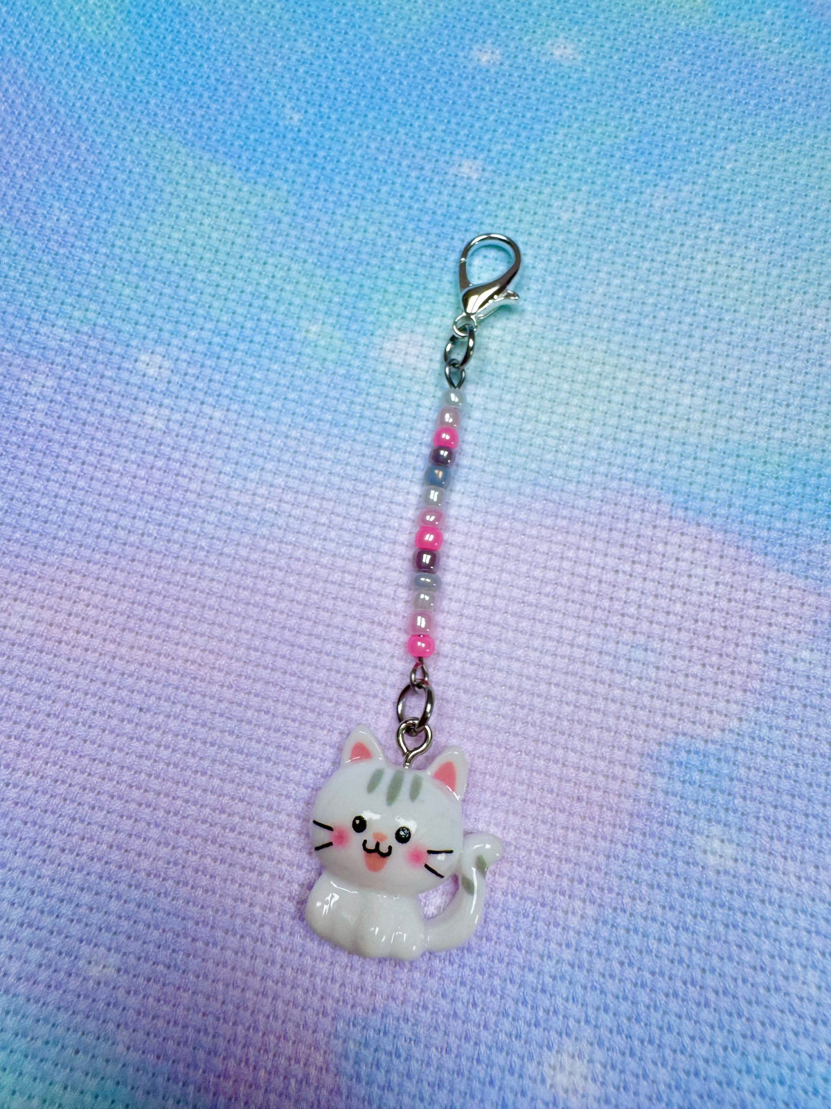 Cute Cat Project Bag Zip Charm