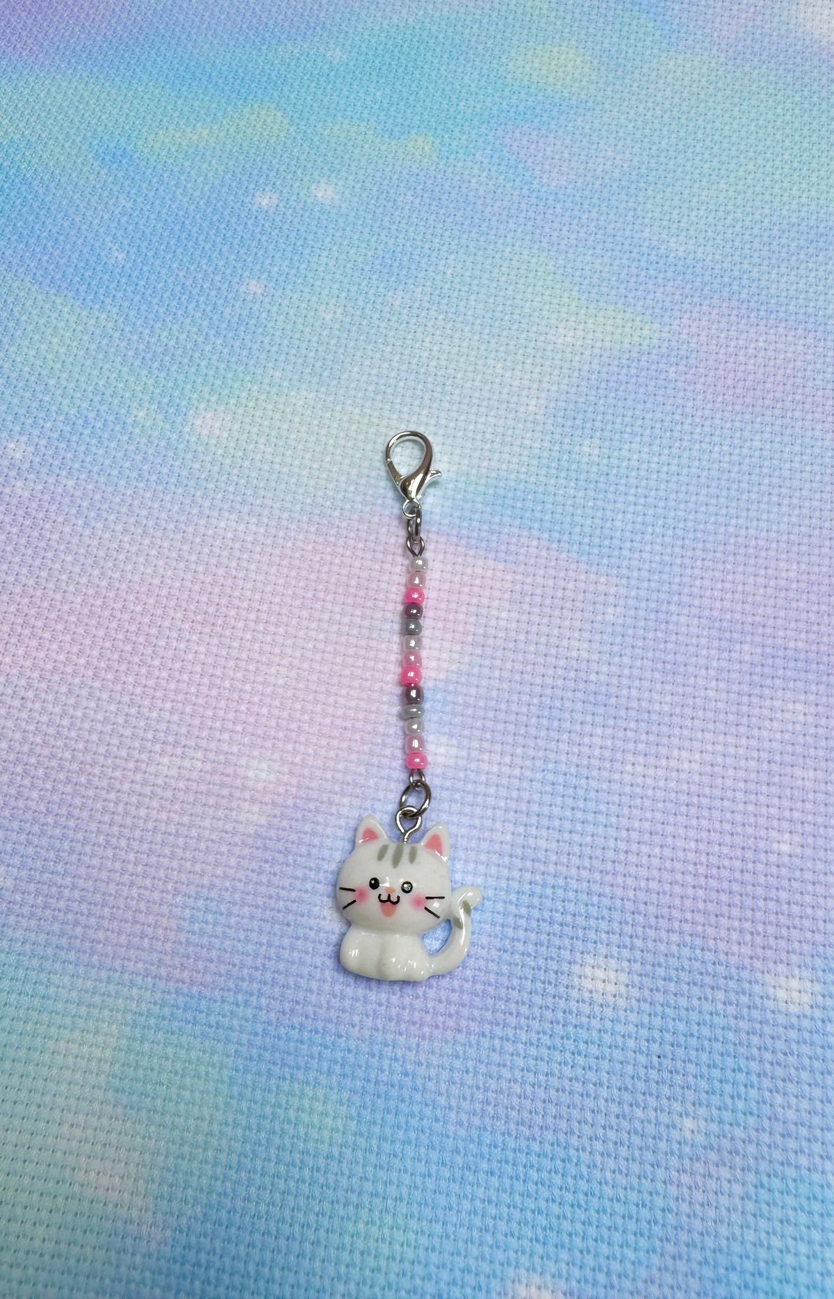 Cute Cat Project Bag Zip Charm
