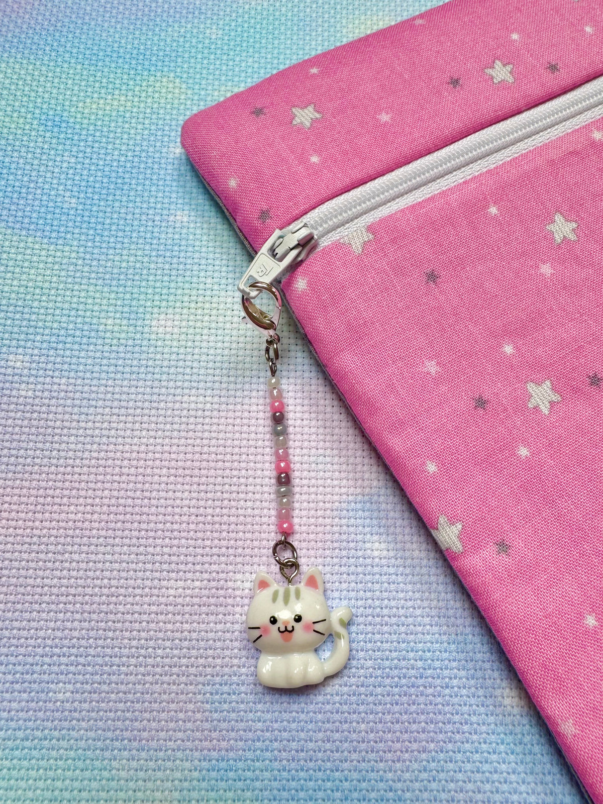 Cute Cat Project Bag Zip Charm