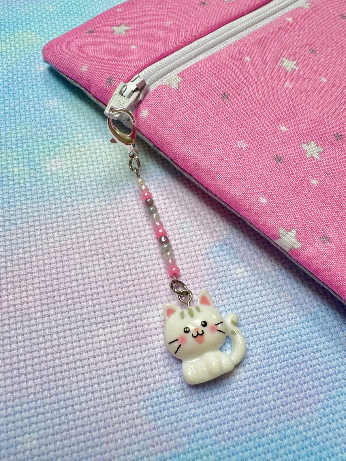 Cute Cat Project Bag Zip Charm