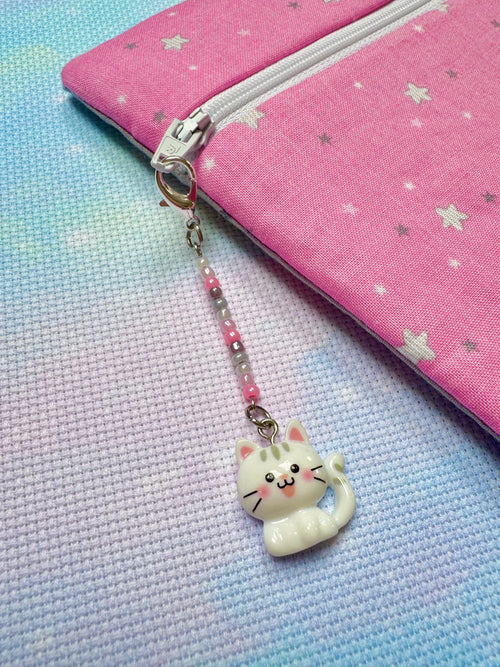 Cute Cat Project Bag Zip Charm