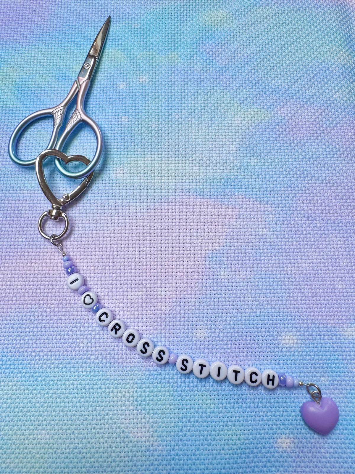 I Love Cross Stitch Scissor Fob