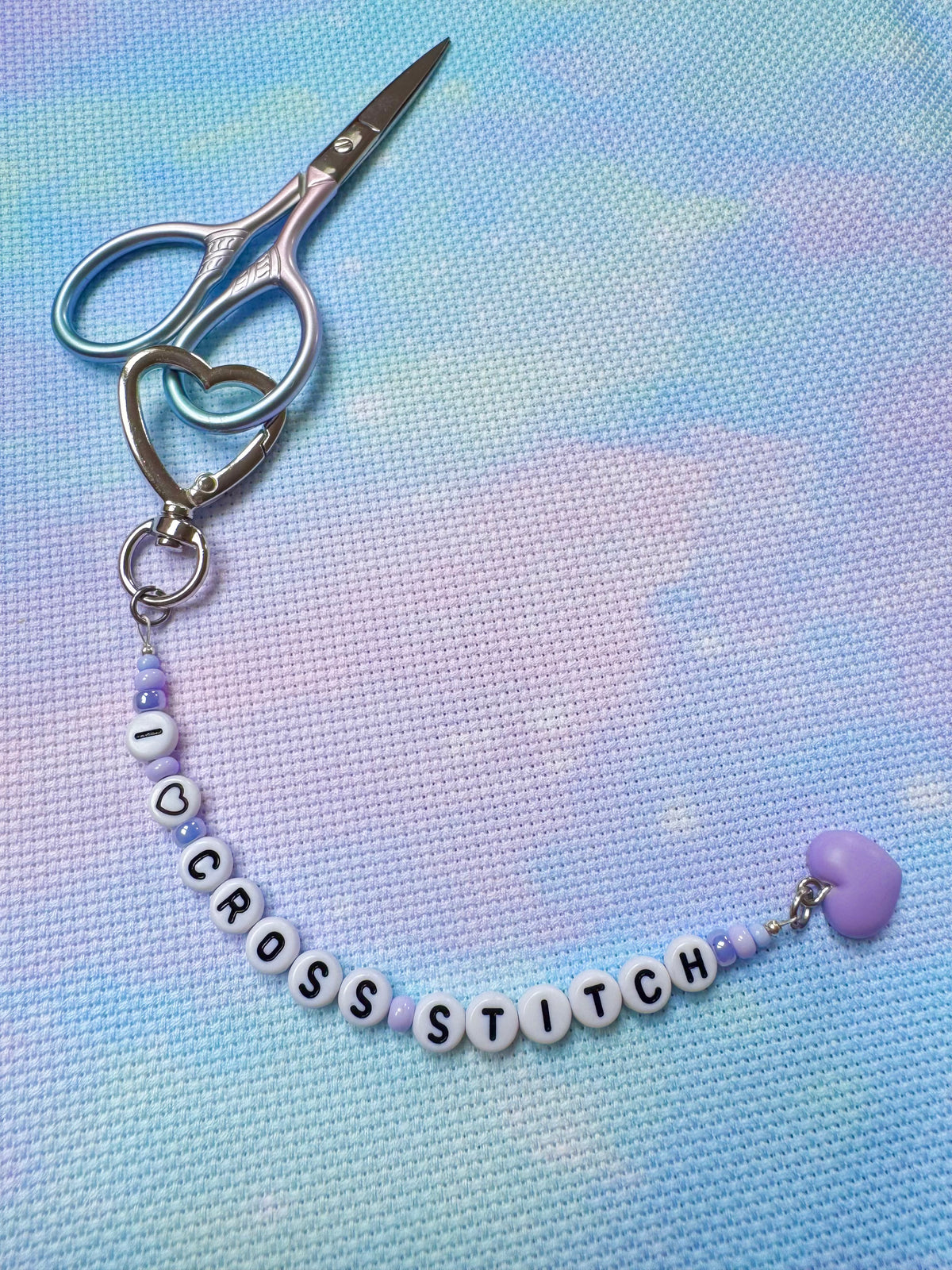 I Love Cross Stitch Scissor Fob