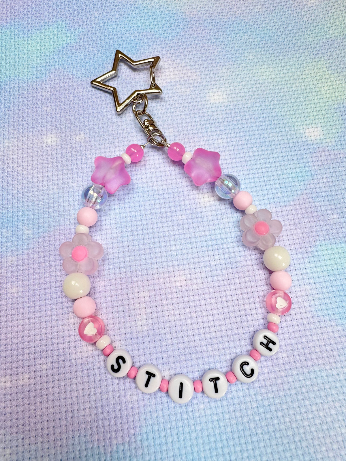 Pink Stitch Scissor Fob