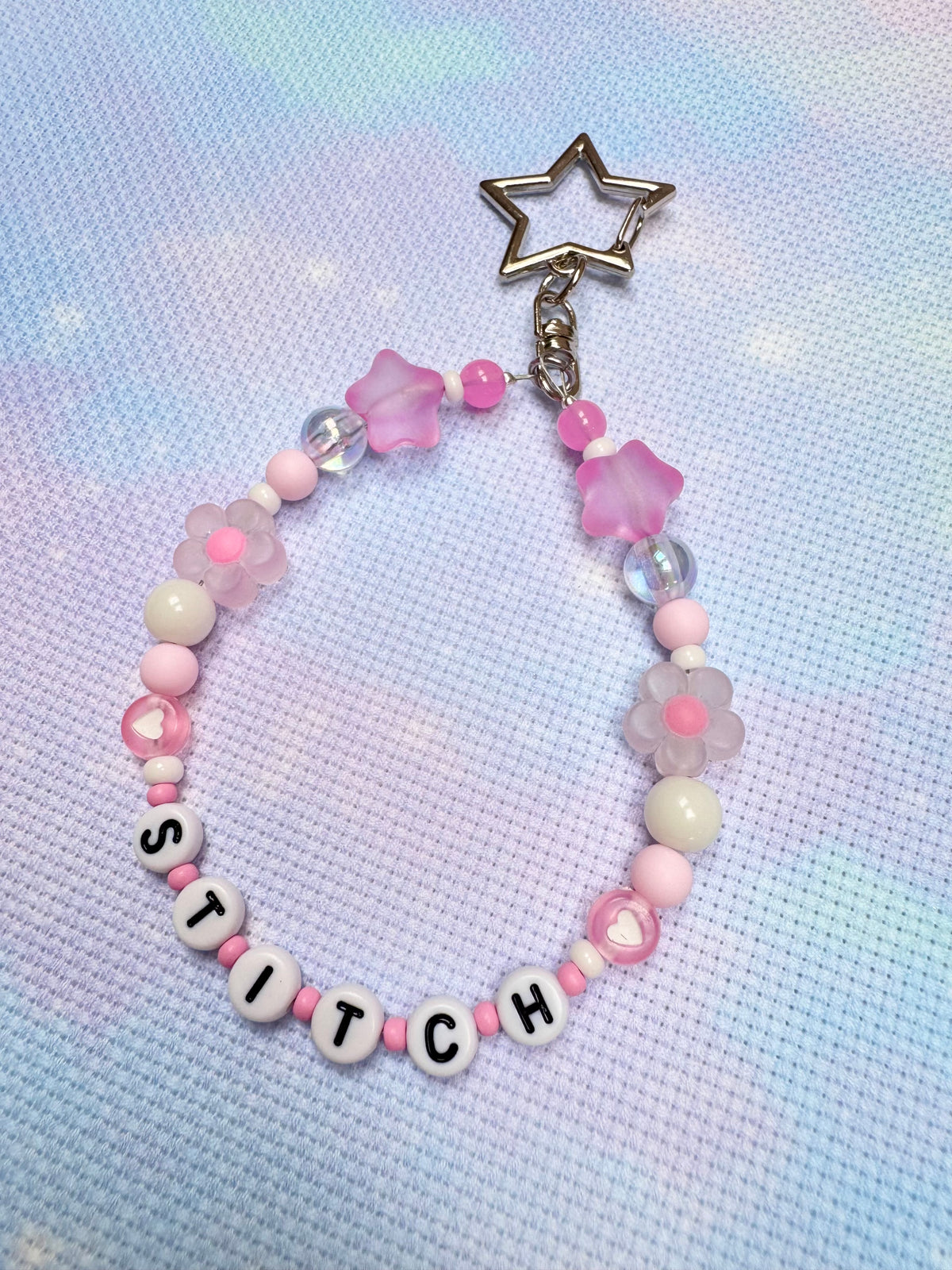 Pink Stitch Scissor Fob