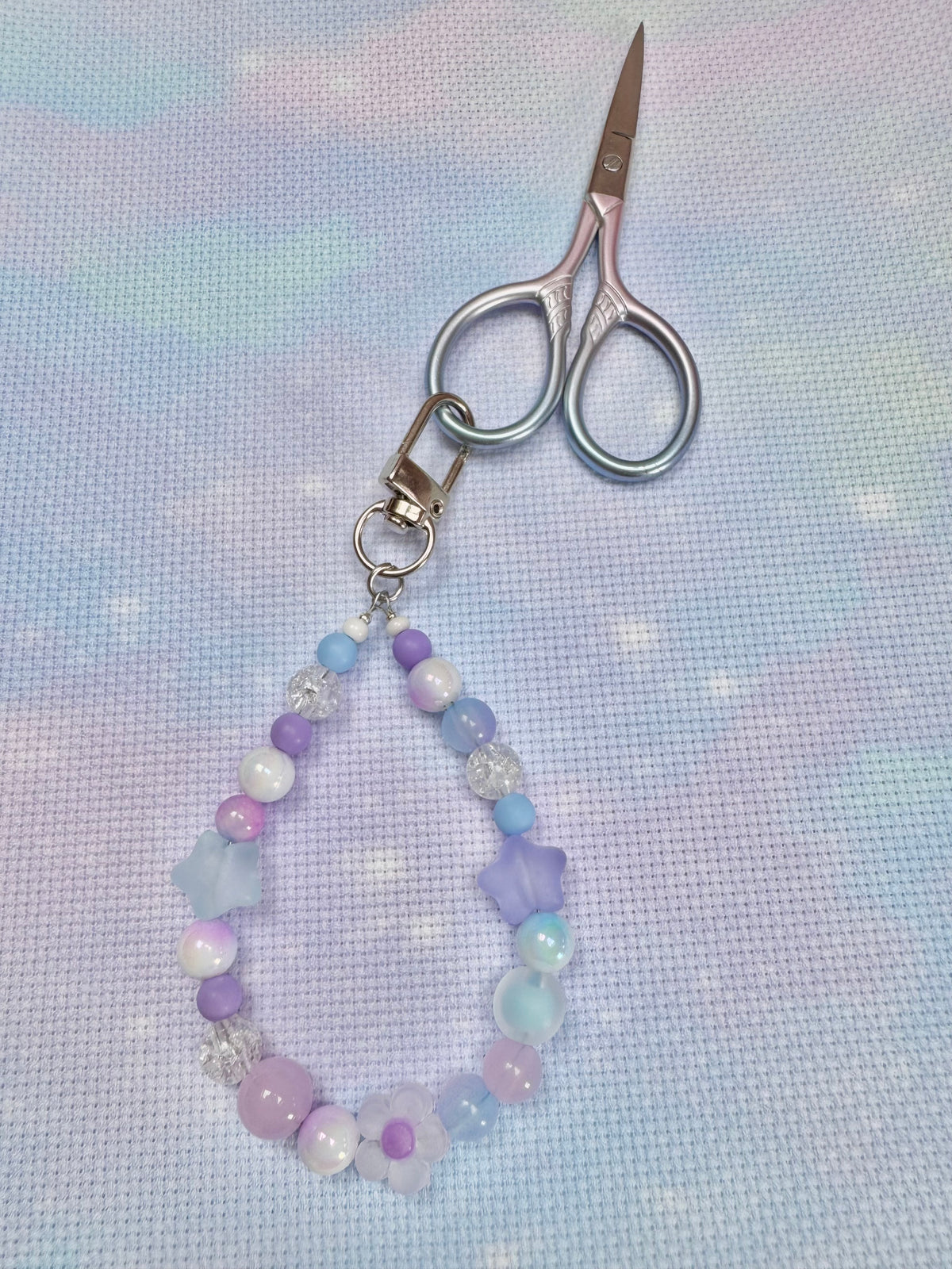 Blue & Lilac Mix Scissor Fob