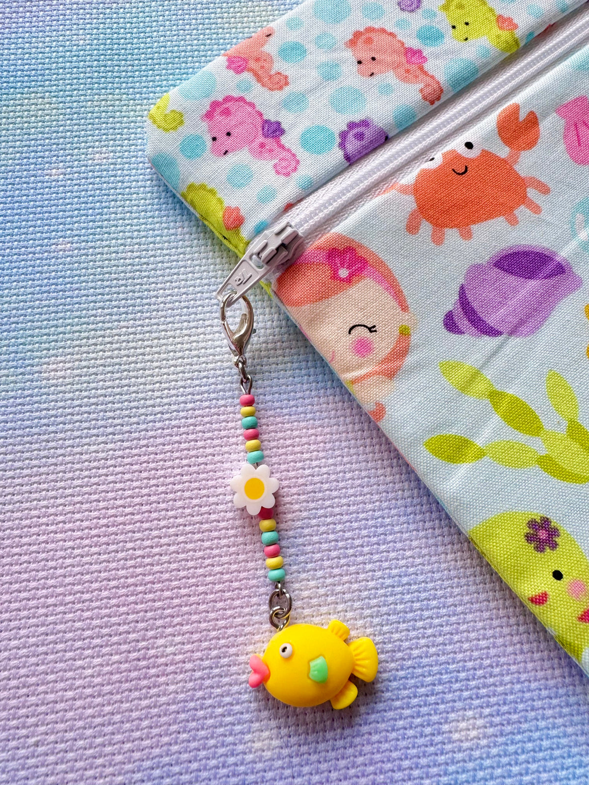 Yellow Fish Project Bag Zip Charm