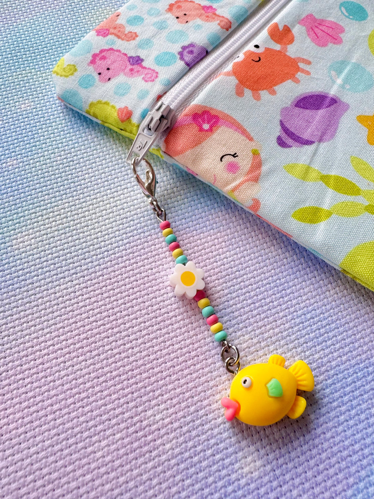 Yellow Fish Project Bag Zip Charm