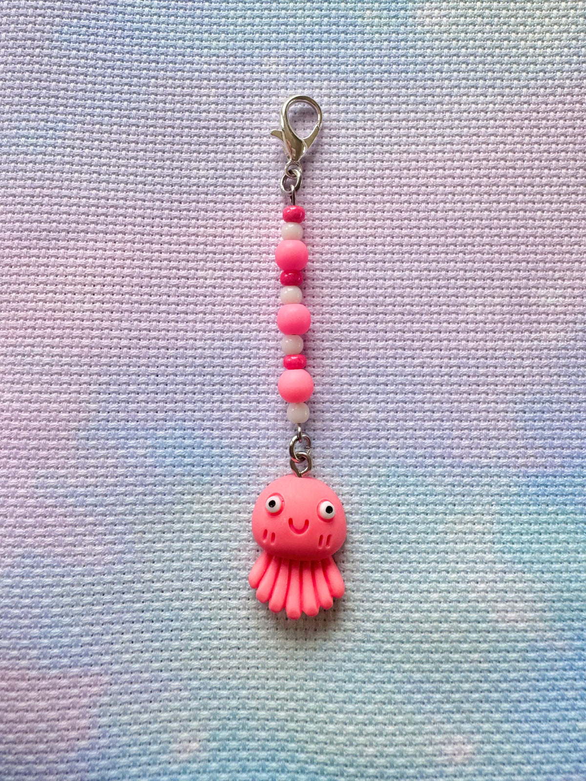 Pink Octopus Project Bag Zip Charm