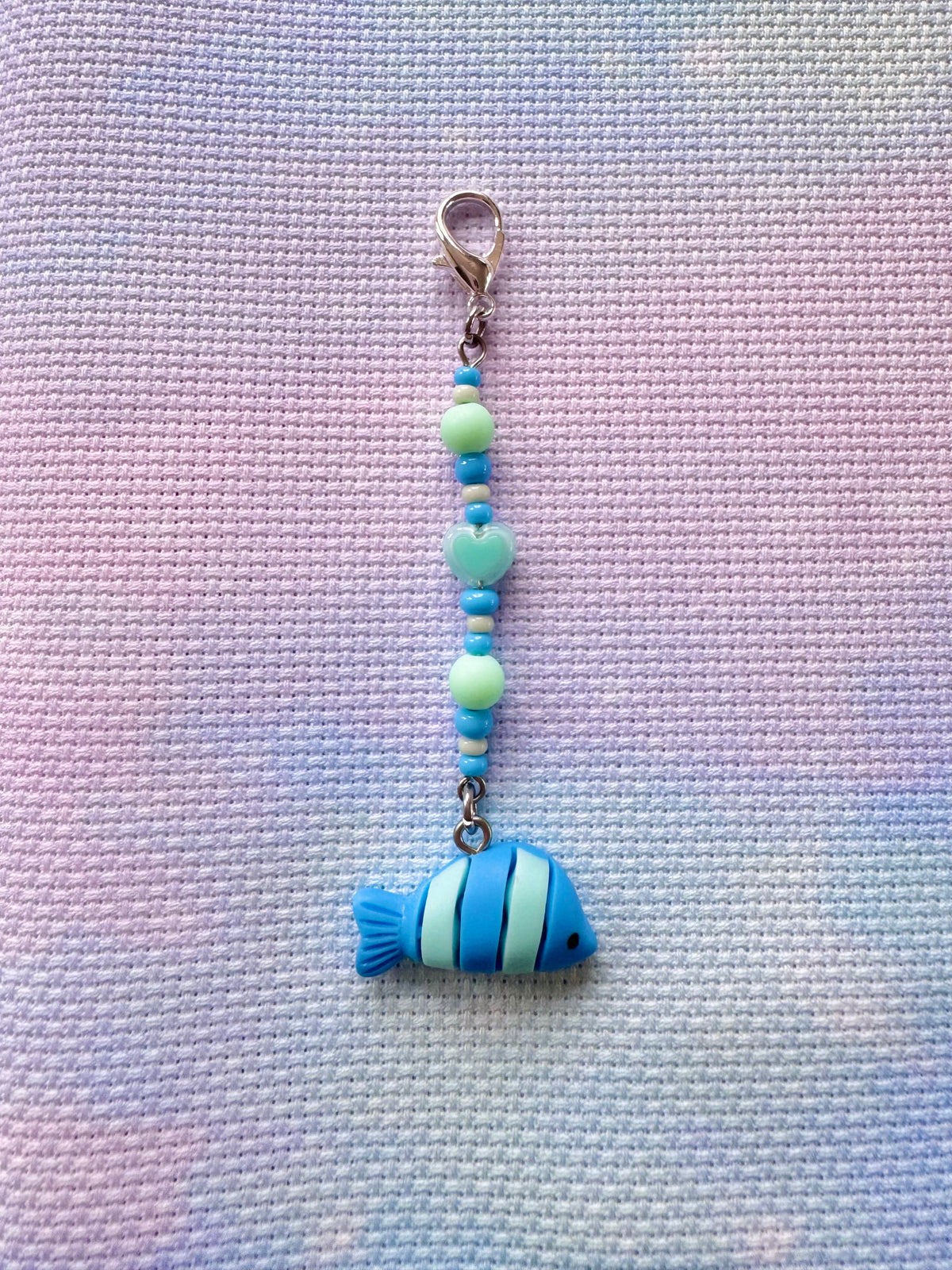 Blue Fish Project Bag Zip Charm