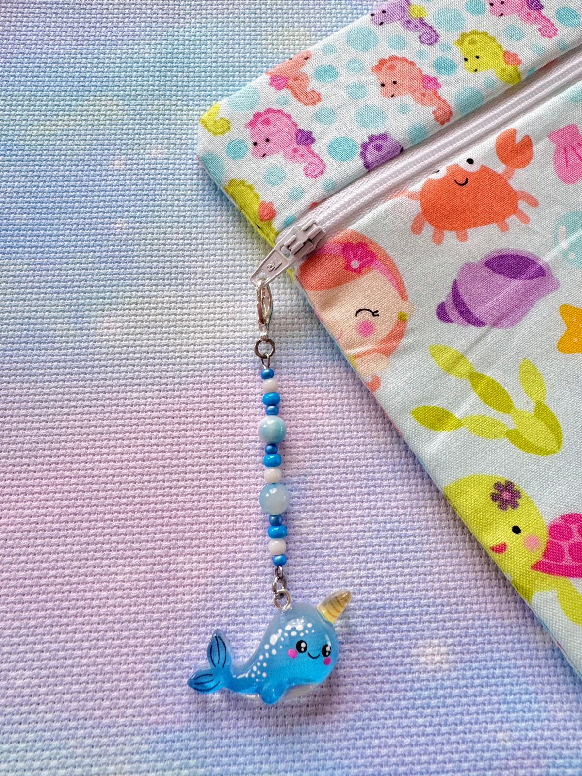 Narwhal Project Bag Zip Charm