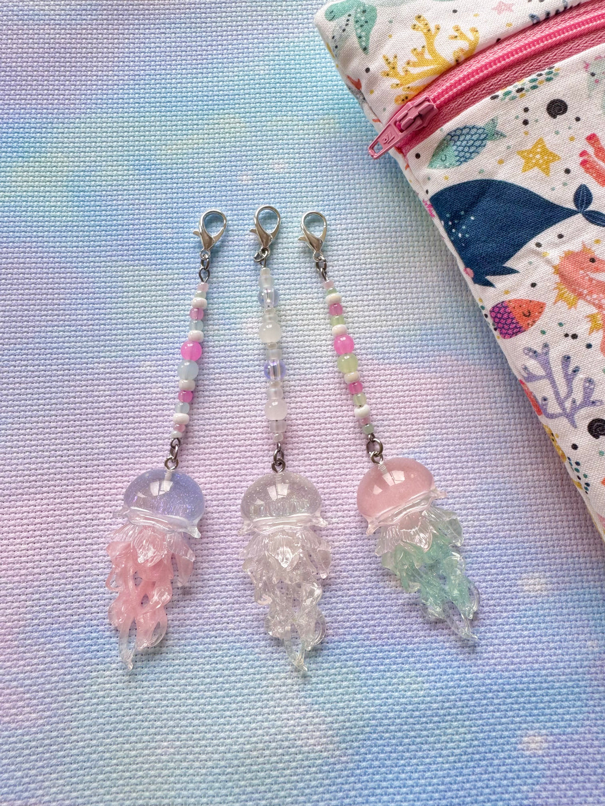 Jellyfish Project Bag Zip Charm (3 Colours Available)