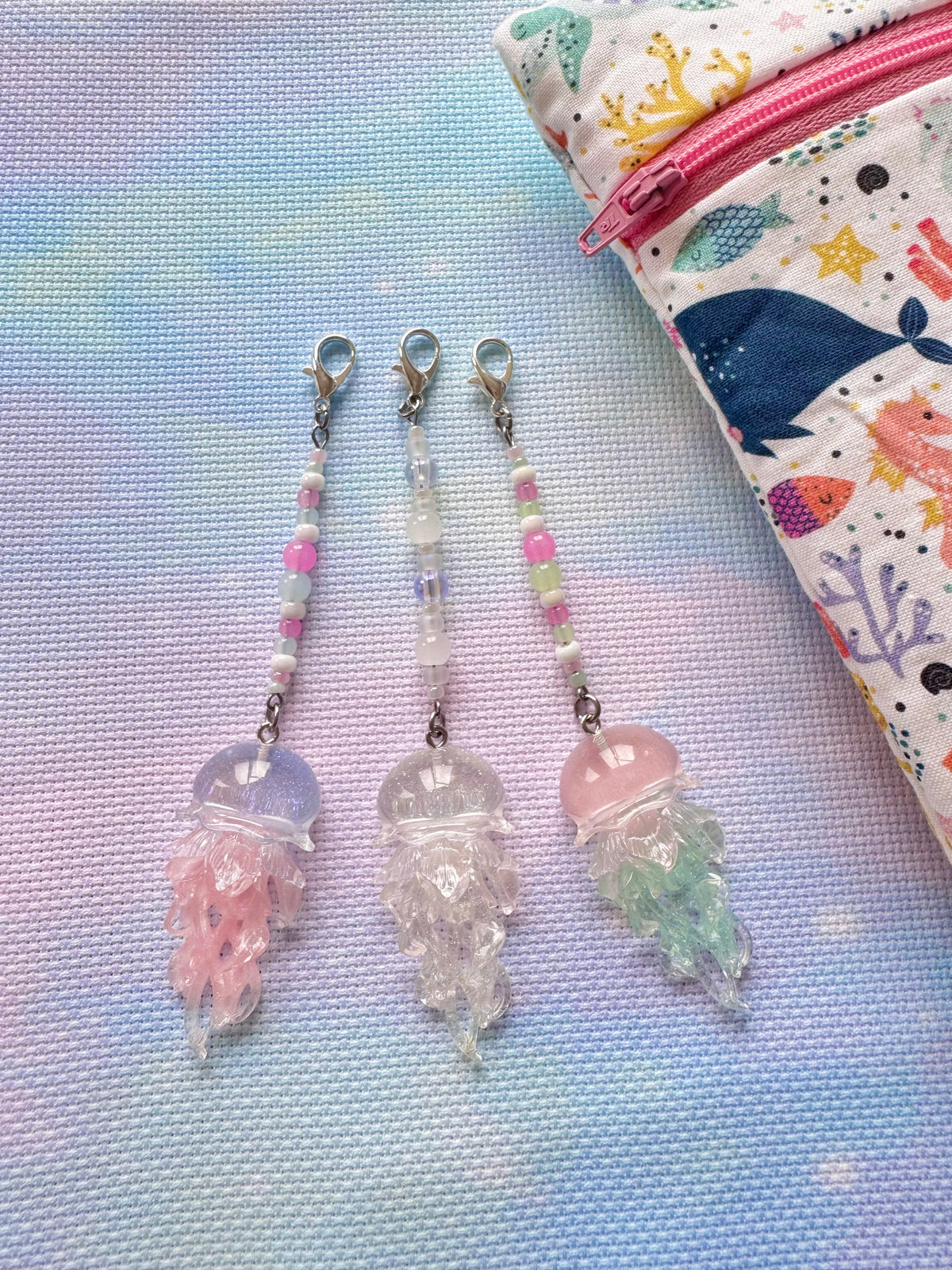 Jellyfish Project Bag Zip Charm (3 Colours Available)