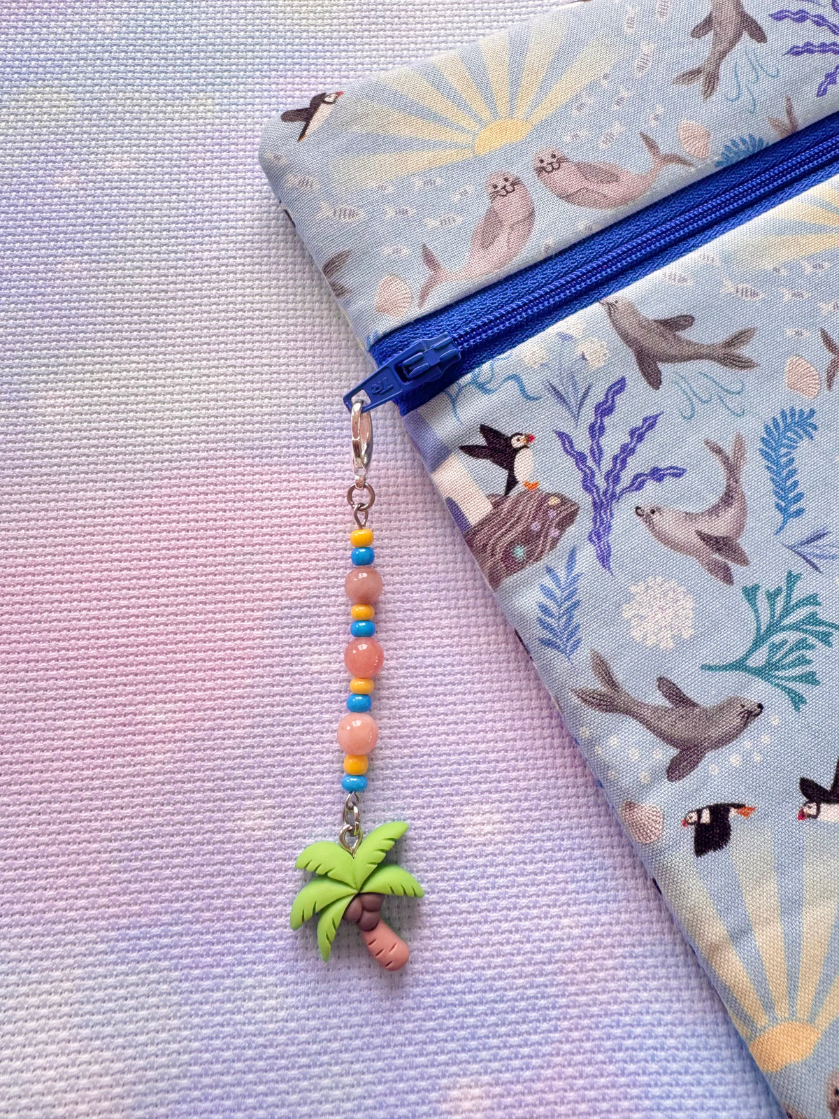 Palm Tree Project Bag Zip Charm