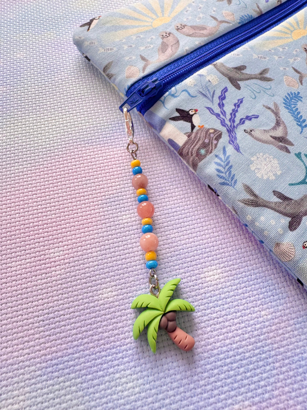 Palm Tree Project Bag Zip Charm