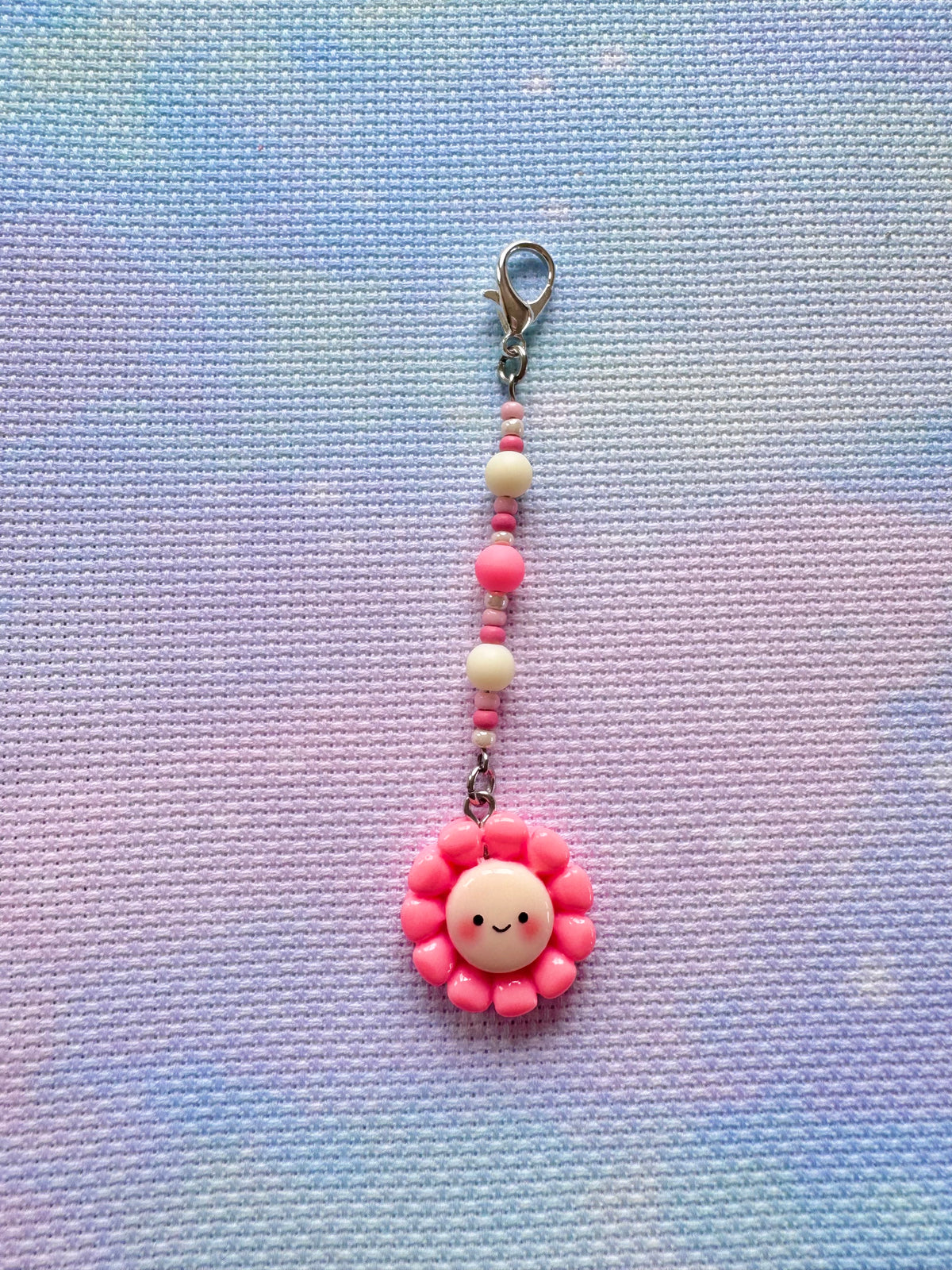 Smiley Flower Project Bag Zip Charm (5 colours available)