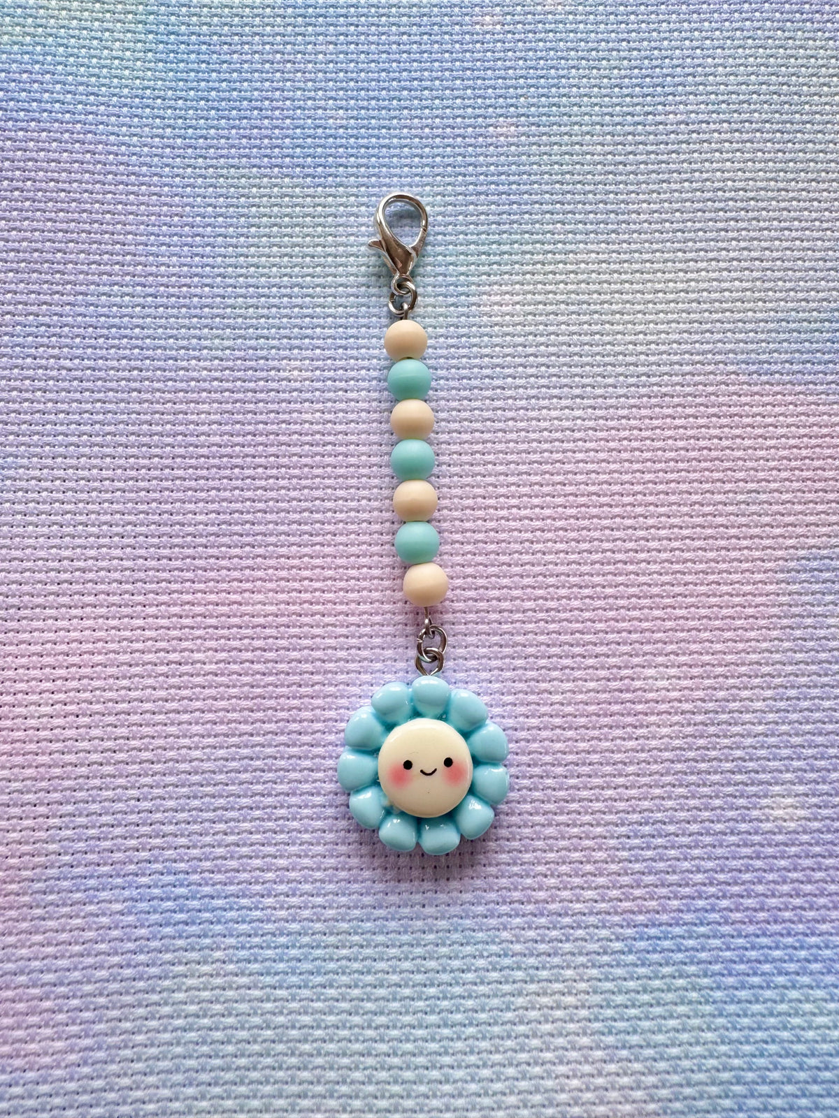 Smiley Flower Project Bag Zip Charm (5 colours available)