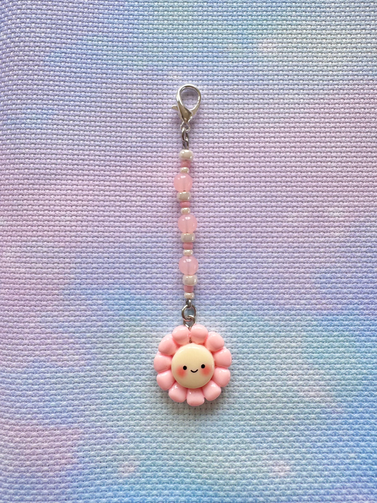 Smiley Flower Project Bag Zip Charm (5 colours available)