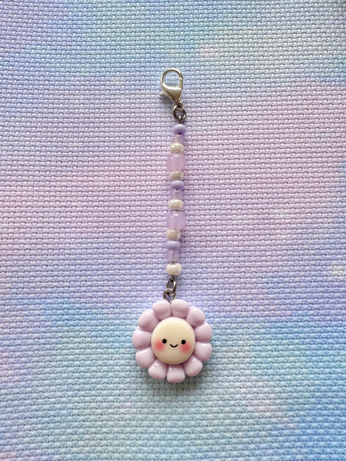 Smiley Flower Project Bag Zip Charm (5 colours available)