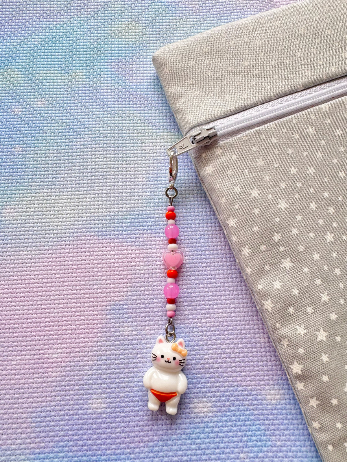 Cat in Swimshorts Project Bag Zip Charm