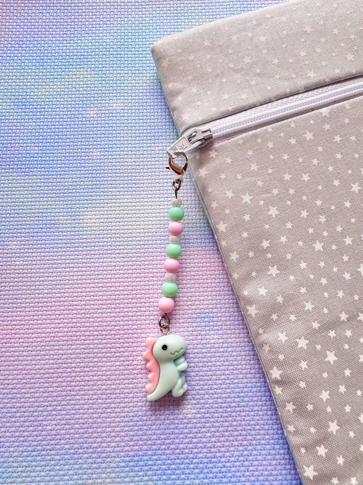 Dinosaur Project Bag Zip Charm (3 Colours Available)
