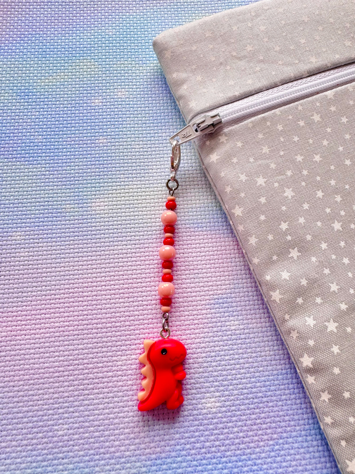 Dinosaur Project Bag Zip Charm (3 Colours Available)