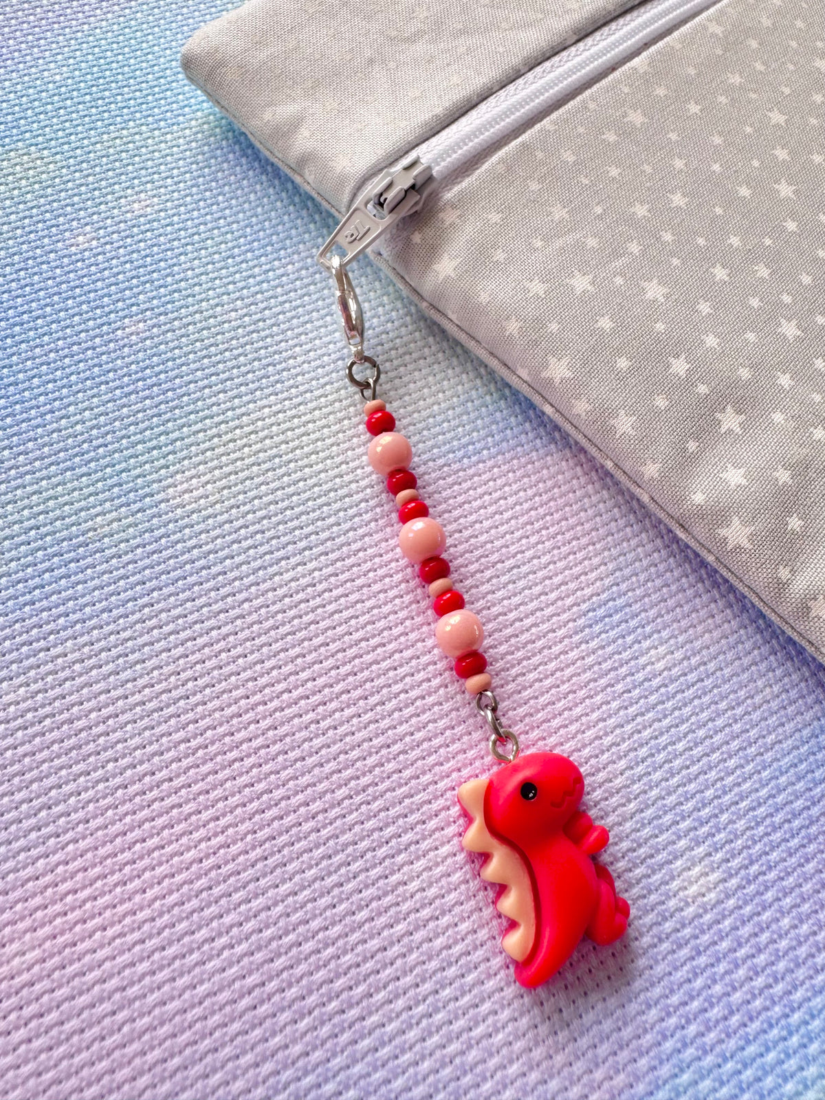 Dinosaur Project Bag Zip Charm (3 Colours Available)