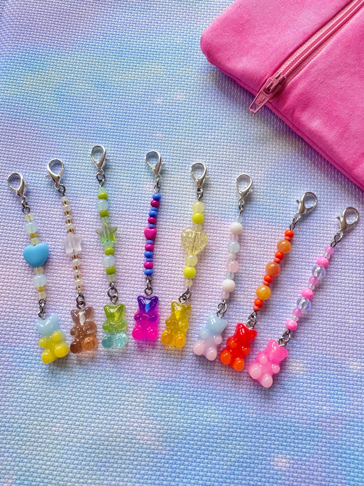 Gummy Bear Project Bag Zip Charm (8 Colours Available)
