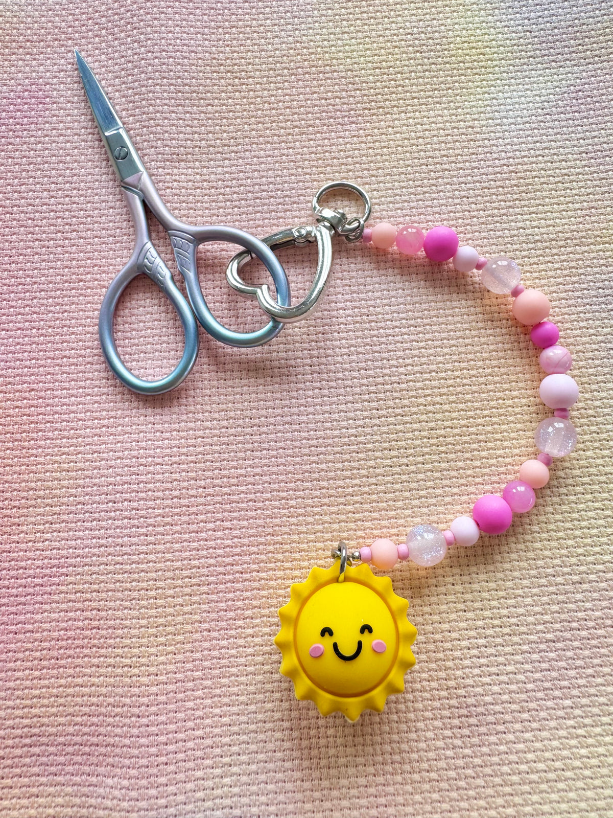 Pink Sunshine Scissor Fob - With Scissor Protector