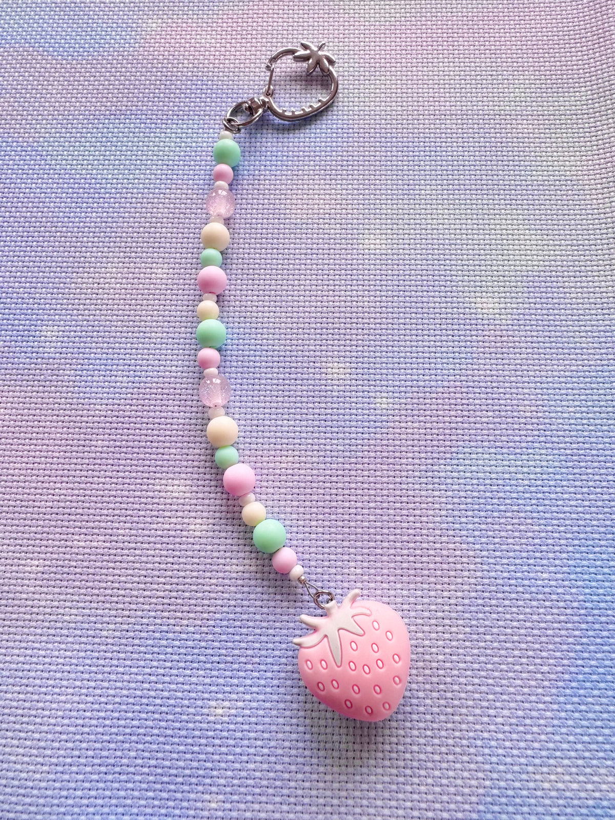 Pink Strawberry Scissor Fob - With Scissor Protector