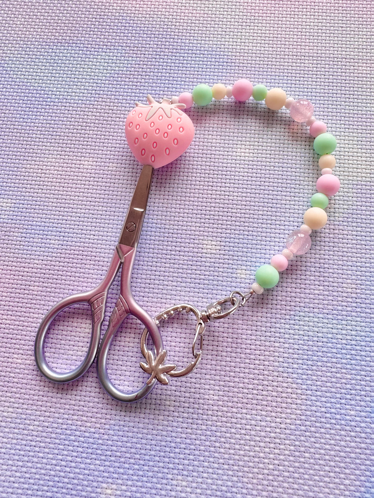 Pink Strawberry Scissor Fob - With Scissor Protector