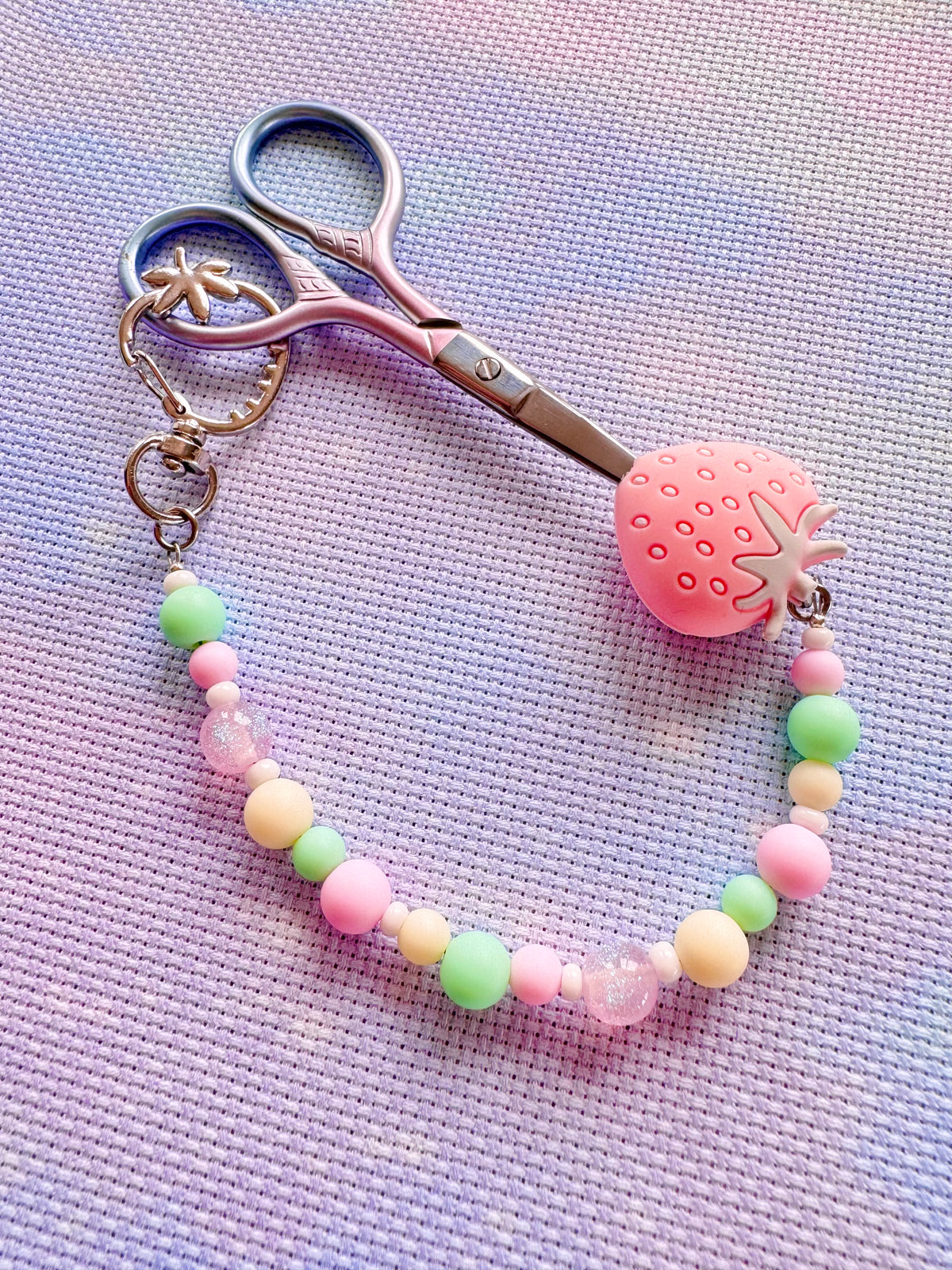 Pink Strawberry Scissor Fob - With Scissor Protector