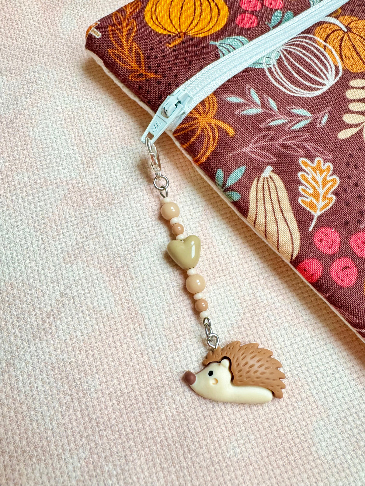Hedgehog Project Bag Zip Charm
