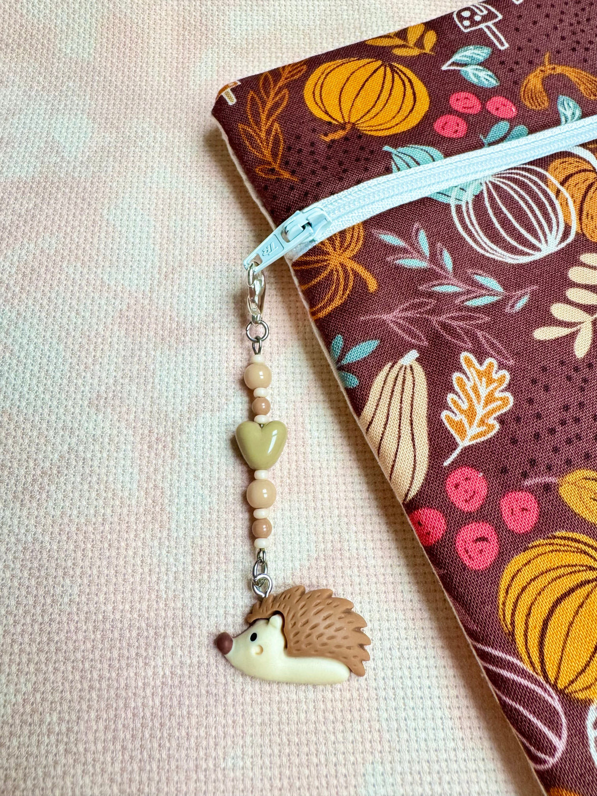 Hedgehog Project Bag Zip Charm