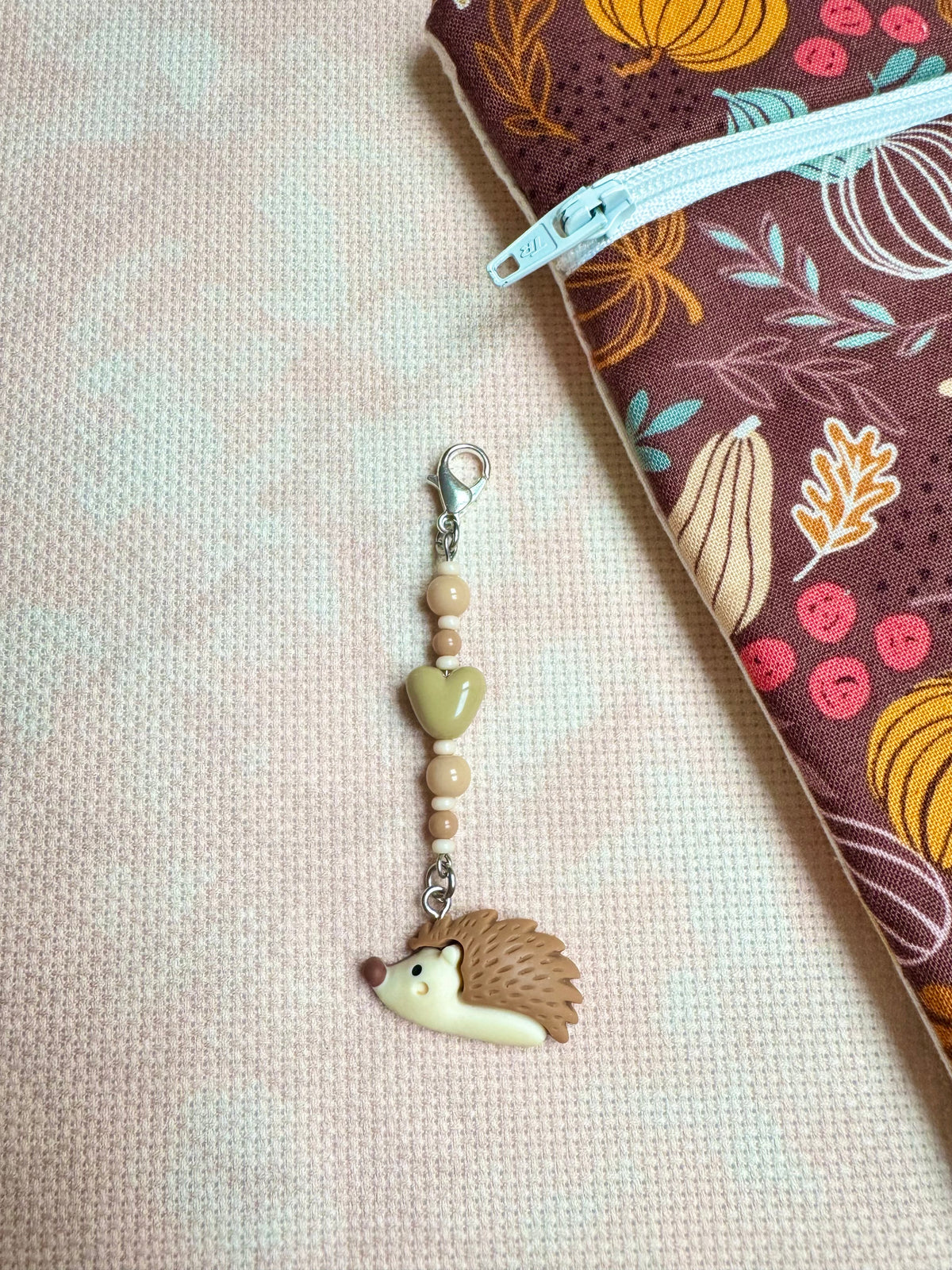 Hedgehog Project Bag Zip Charm