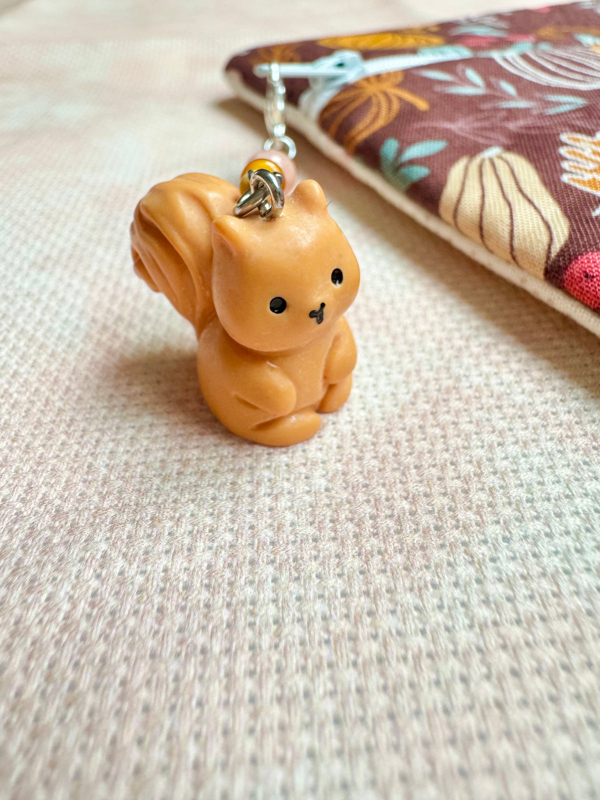 Bushy Tail Squirrel Project Bag Zip Charm