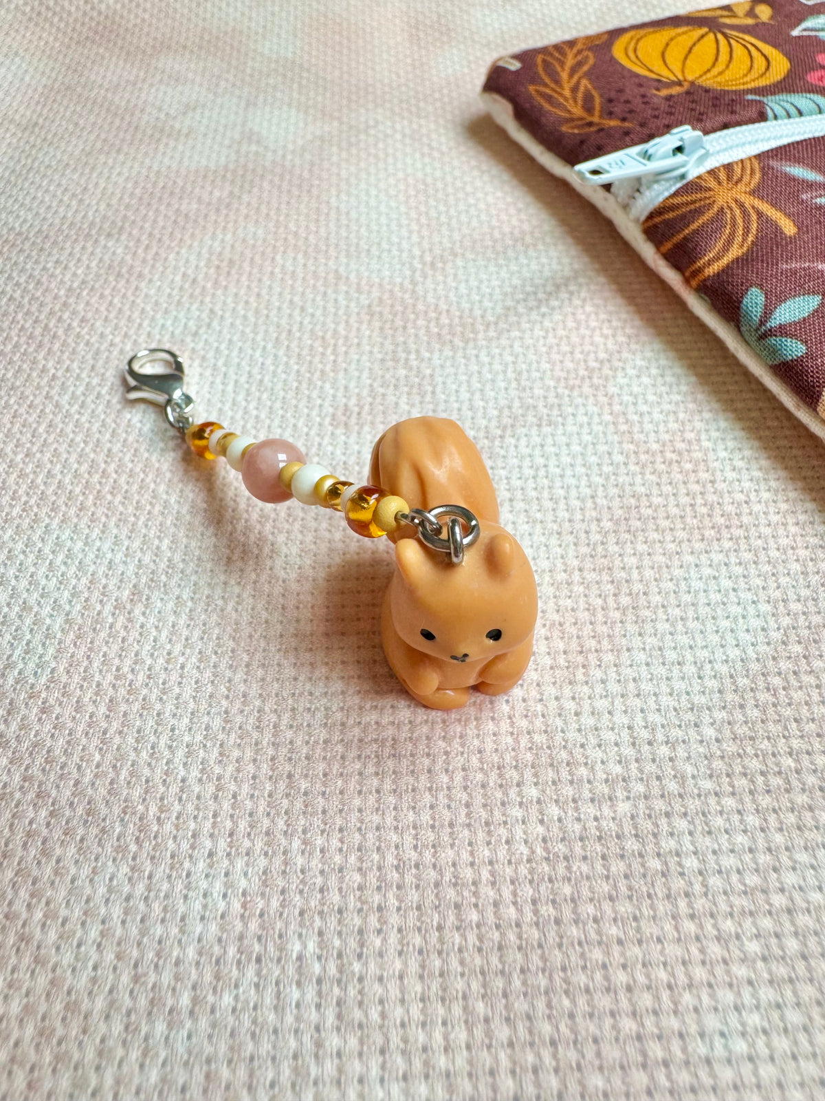 Bushy Tail Squirrel Project Bag Zip Charm