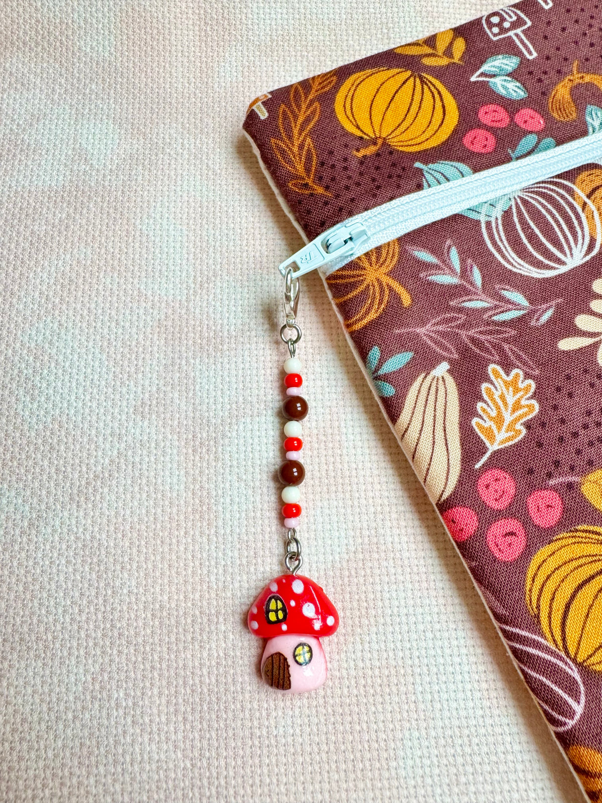 Toadstool House Project Bag Zip Charm