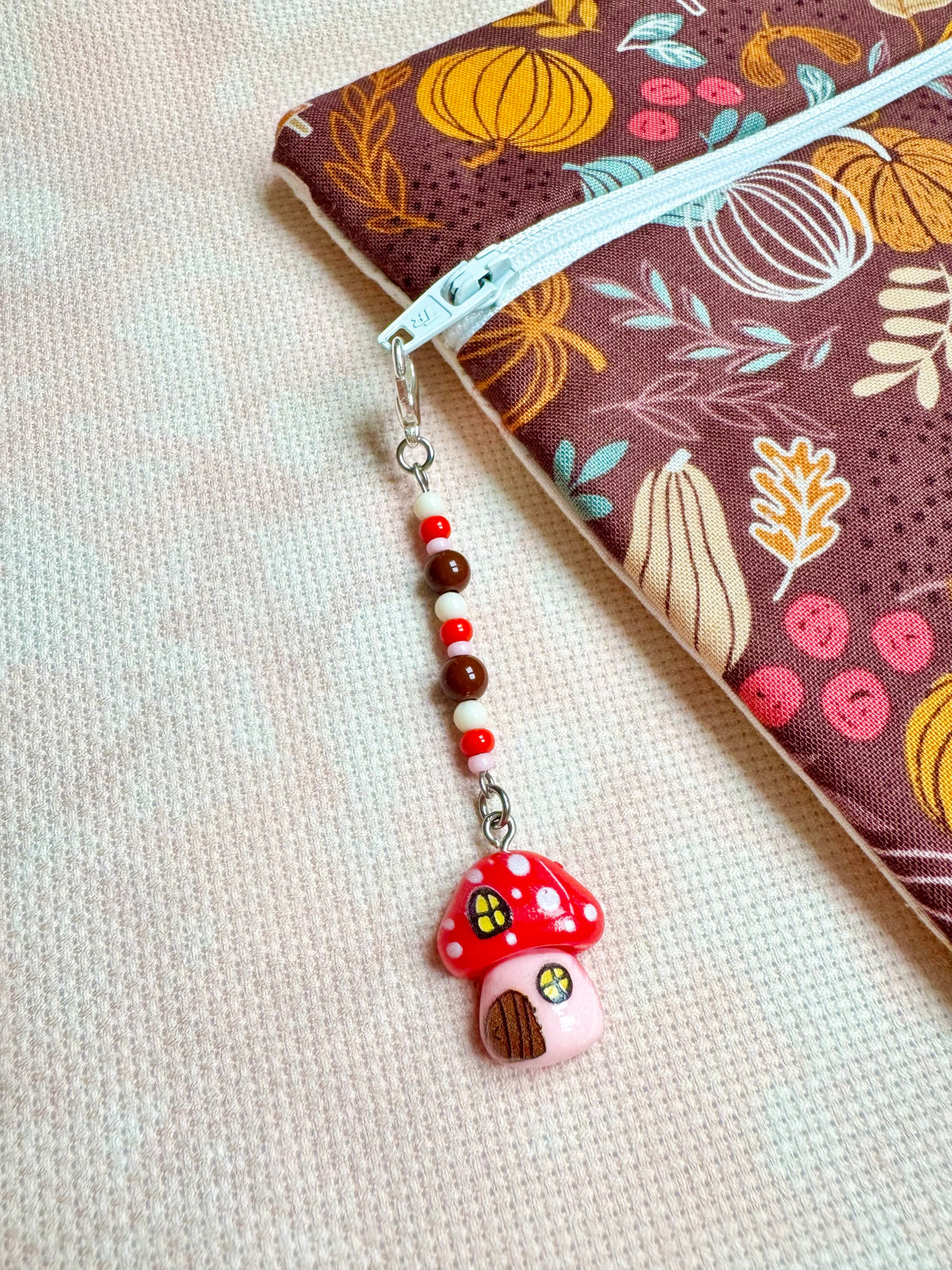 Toadstool House Project Bag Zip Charm