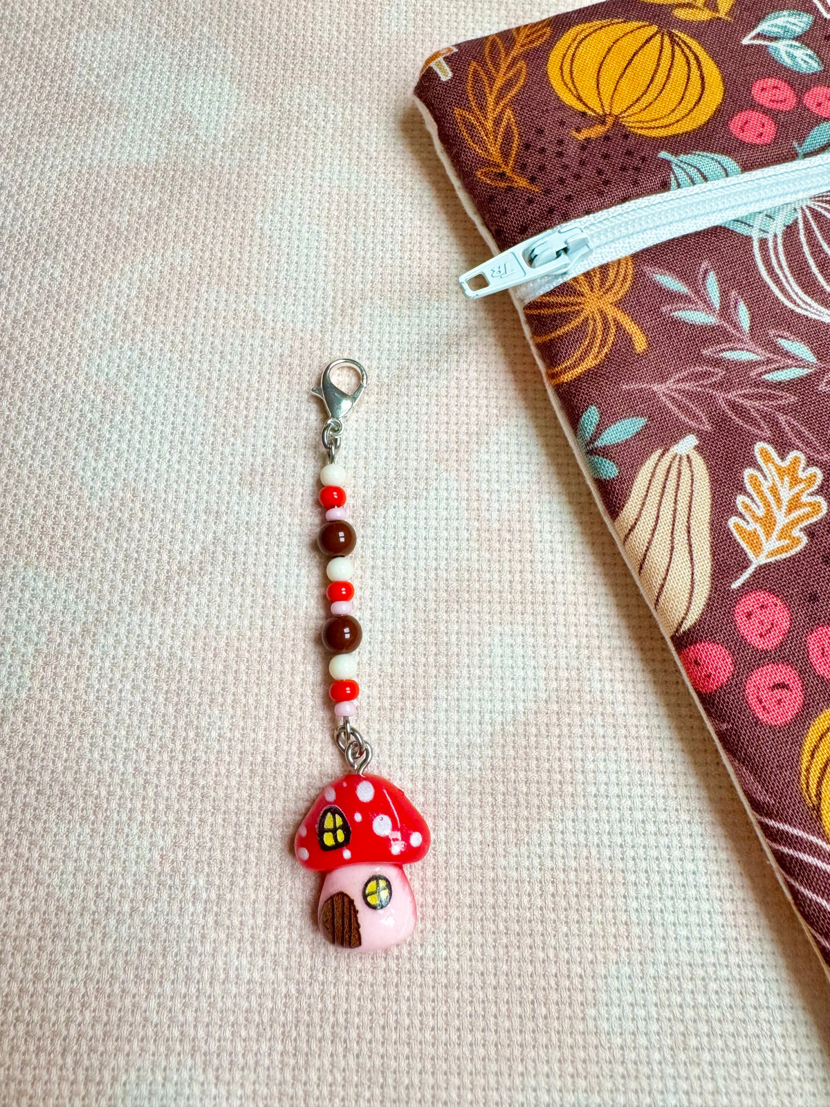 Toadstool House Project Bag Zip Charm